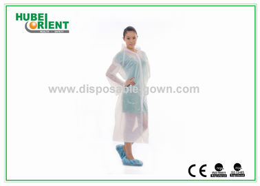 Waterprrof Light-Weight PE Visitor Coat For Factory With Hood And Long Sleeves