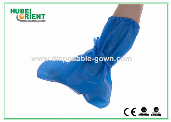 Blue CPE Disposable Boot Covers For Industry / Waterproof Disposable Footwear