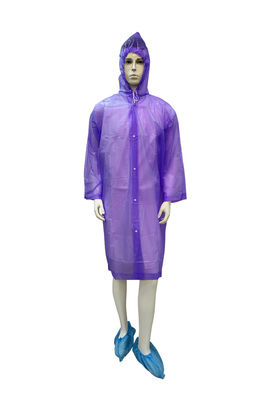 waterproof colorful Disposable Use EVA Raincoat With Elasticated Hood